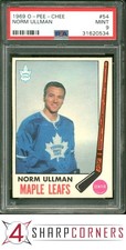 1969 O-PEE-CHEE #54 NORM ULLMAN MAPLE LEAFS HOF POP 11 PSA 9 SET BREAK
