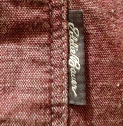 Eddie Bauer Buton Up Shirt Burgandy Men Sz Large Hiking Outdoor Workwear School - Picture 5 of 13