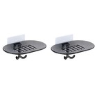  2 Pack Bathroom Soap Dish Box Without Punching Holes Drain Holder