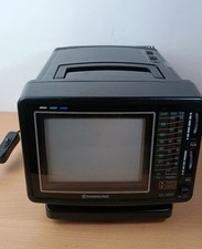 Vintage Samsung Cl-125R Portable 5"COLOUR MINI caravan Travel TV/Radio CCTV Tv