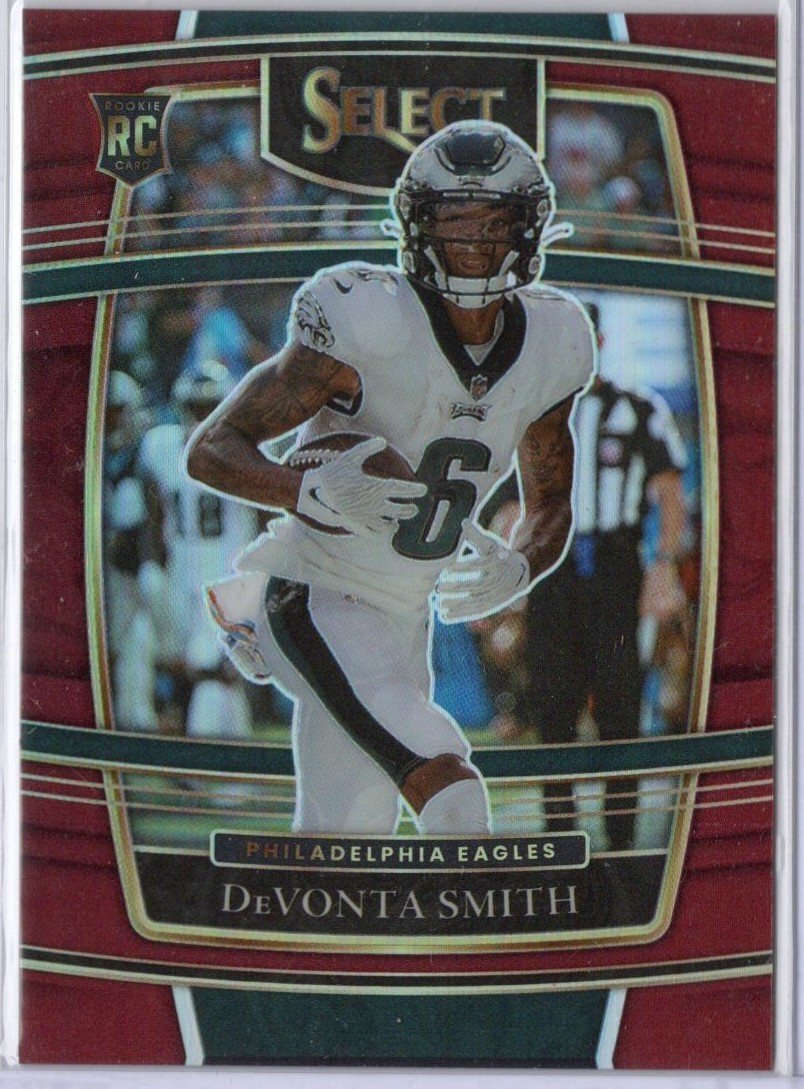 2021 PANINI SELECT DEVONTA SMITH MAROON PRIZM CONCOURSE ROOKIE RC SP /149 EAGLES