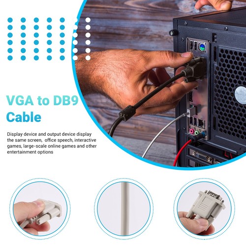 1.4M RS232 DB9 9 Pin Stecker auf VGA Video 15 Pin Stecker Adapter Kabel hel9595 - Afbeelding 4 van 7
