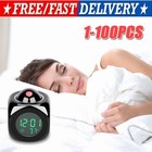 LED Projection Alarm Clock Digital LCD Display Voice Talking Weather Snooze USB