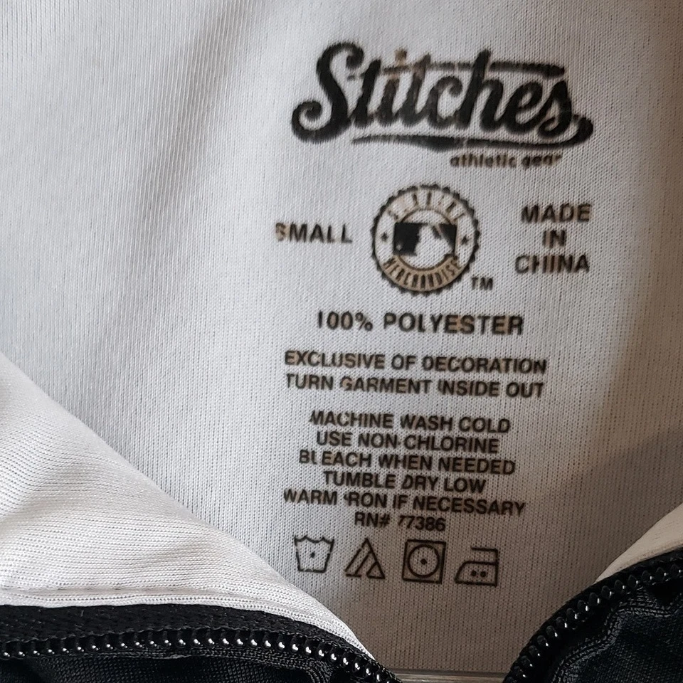 Chaqueta Stitches Para Hombre W Negra Chicago White Sox Bordada MLB Varsity Cremallera Completa Foto 3 de 4