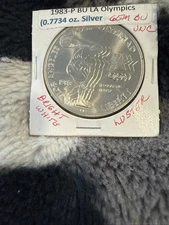 LA Olympiad Discus Thrower Commemorative 1983 P 90% Silver Dollar BU $1 Coin