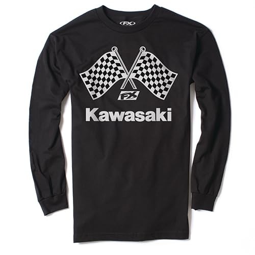 Factory Effex 23-87112 Kawasaki Checker Long Sleeve T-Shirt Black (M) - Picture 1 of 1
