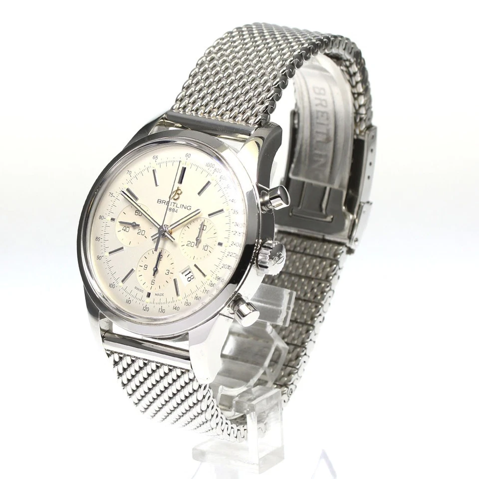 BREITLING Transocean AB0151 Chronograph Silver Dial Automatic Men's Watch_798344 - Image 3 of 4