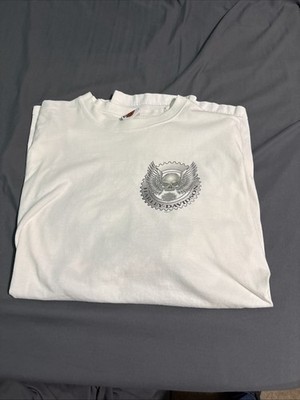 VTG Harley Davidson Seminole Sanford FL Long Sleeve Tattoo Shirt Mens XL White
