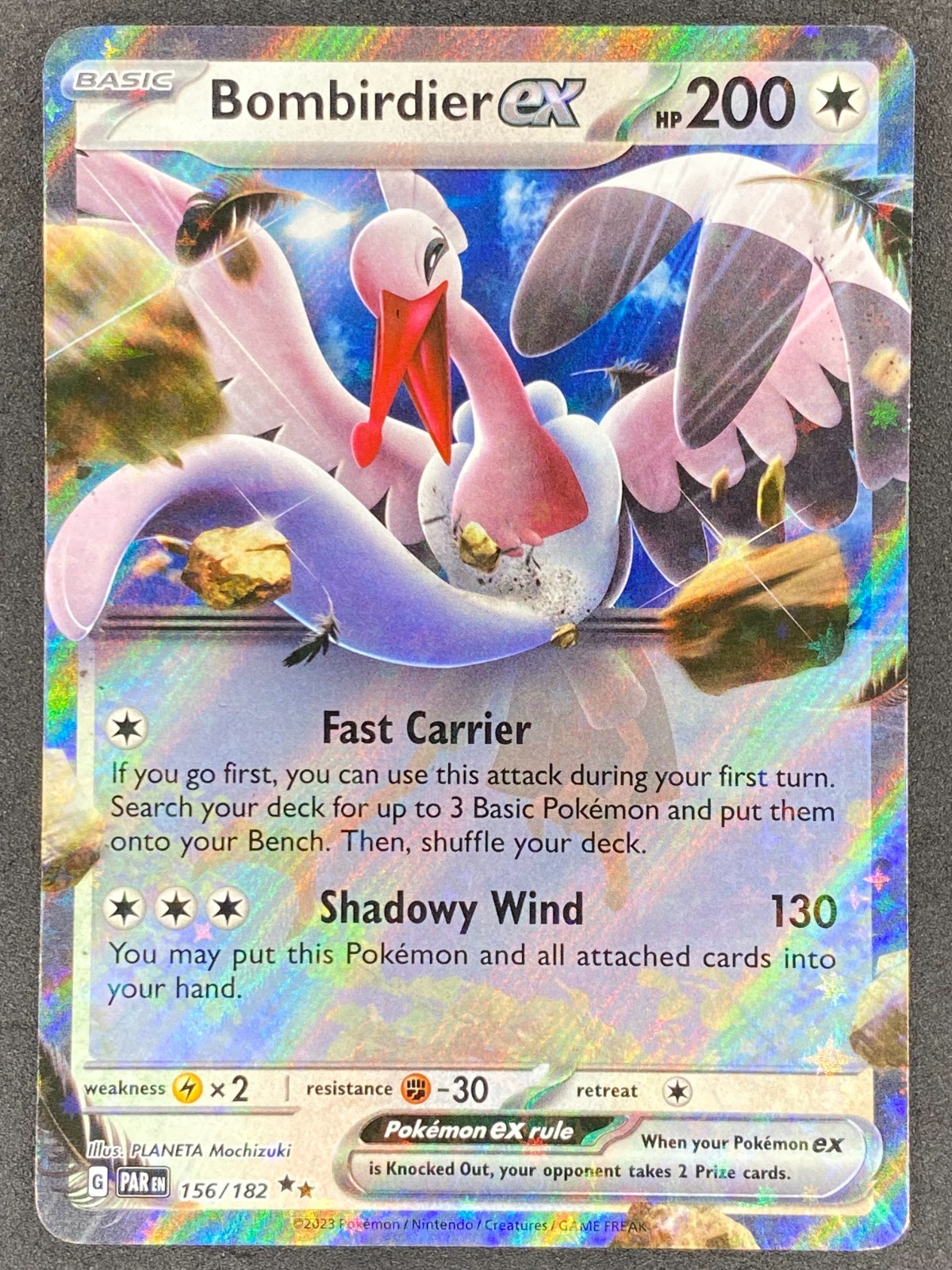 Pokémon Bombirdier ex 156/182 PAR Paradox Rift NM
