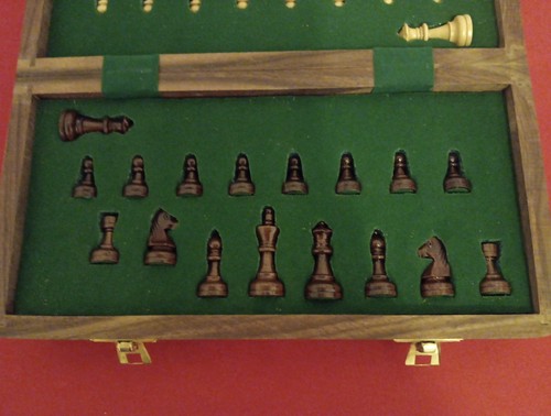 Wooden Quality Chess Board Portable Small Travel Size Game Set Mini Boardgames - Picture 11 of 18
