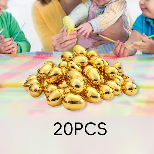 20x Golden Easter Eggs Basket Stuffers DIY Crafts Fillable Game Eggs Toys Empty - Picture 5 of 7
