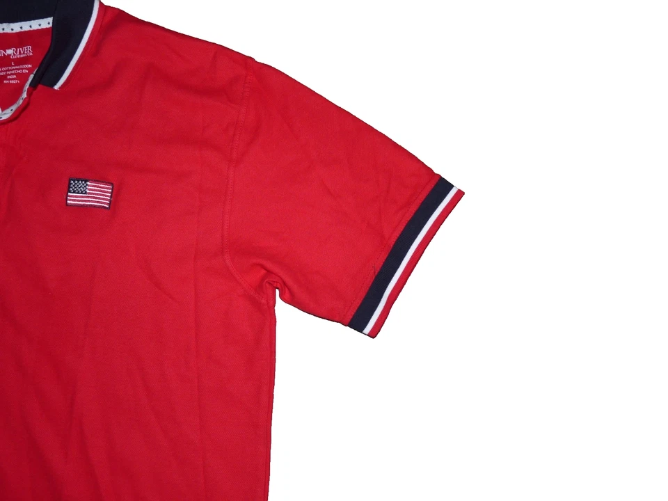 Sun River Men’s Size Large Golf Polo Short Sleeve Red Shirt Size XL - Image 2 of 4