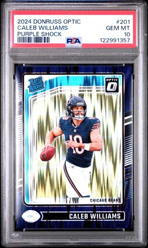 2024 Panini Donruss Optic #201 Caleb Williams Purple Shock PSA 10