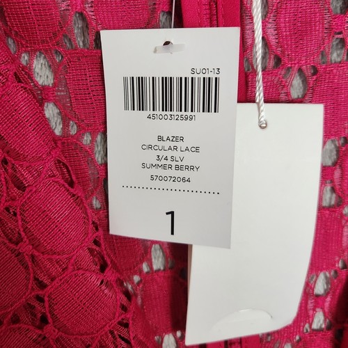 Giacca Chicos donna taglia 1 (M/8) piccolo occhiello rosa blazer uncinetto un bottone - Foto 9 di 15