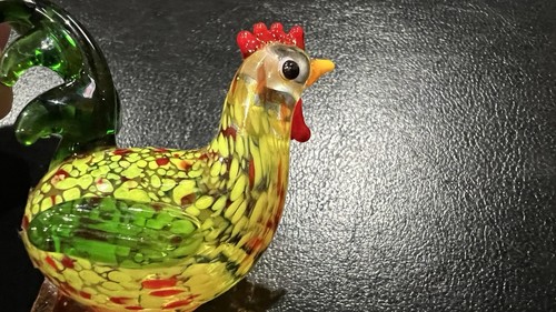 Set Of 3 Mini Tiny Lenox Art Blown Glass Chickens & Rooster 1.5” And 2” Barnyard - Picture 11 of 15