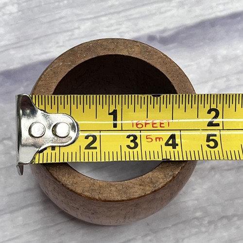 Wood Modern Rustic Retro Napkin Rings made in Philippines Vintage Set of 5 - Picture 8 of 9