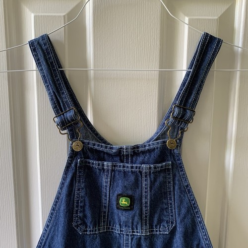 John Deere Logo Kids Long Bib Overalls Size12 Pockets - Picture 7 of 12