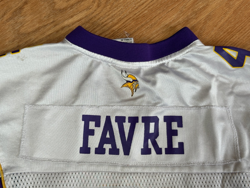 Vintage Reebok Minnesota Vikings Brett Favre Jersey Youth Size Small (8) White - Picture 10 of 15