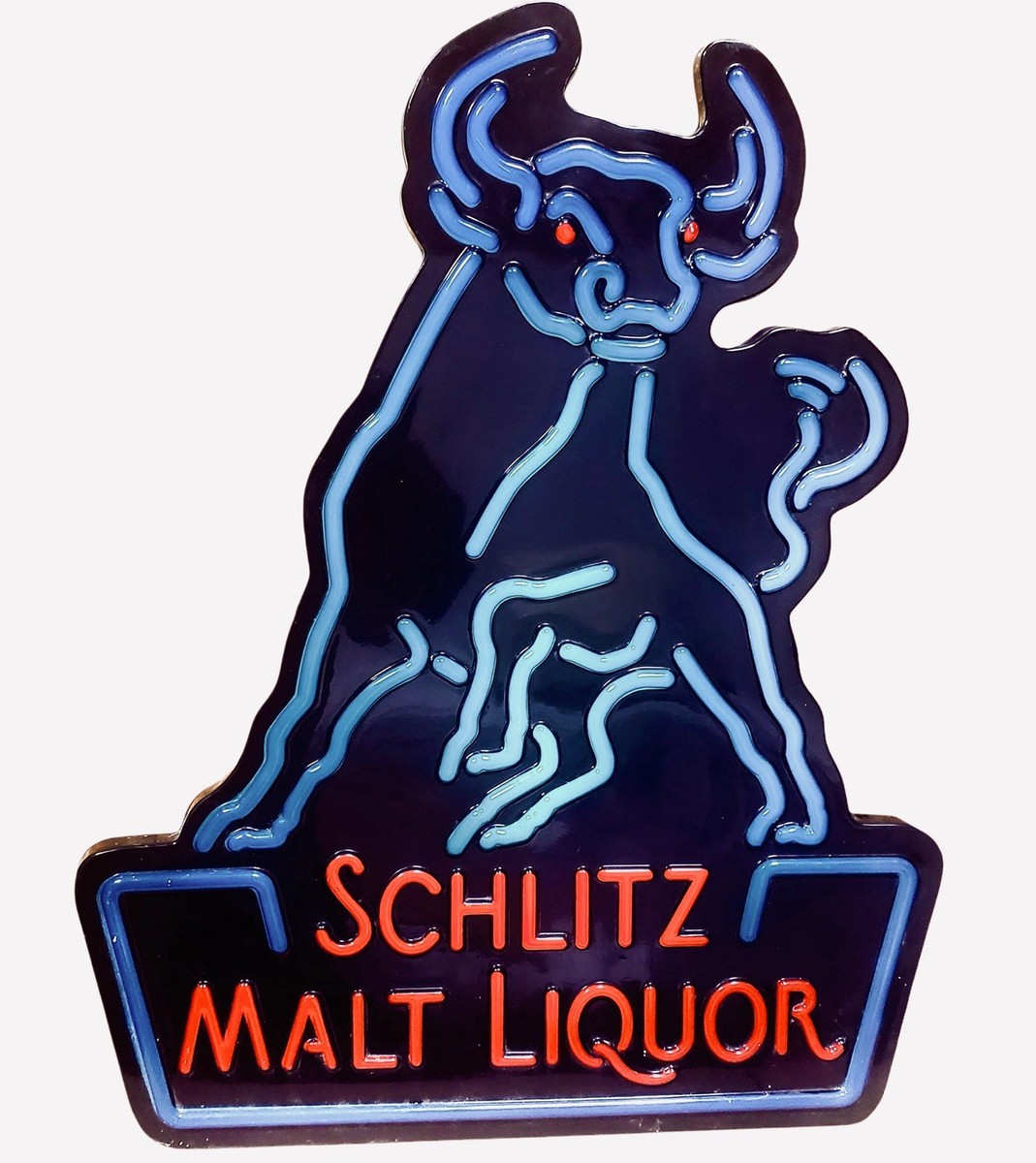 Rare Schlitz Bull Malt Liquor Beer Advertising Sign Bar