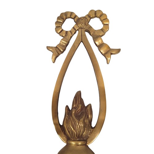 Wandleuchter Paar französische Messing Flamme und Schleife Kerze Neoklassik Anfang Jahrhundert - Bild 4 von 10