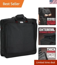 Stylish Black Padded Mixer Gear Bag with Zipper Closure & Pockets - 20" x 5.5"
