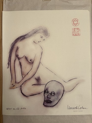 Leonard Cohen Lithographie: Nach einem alten Foto - Bild 1 von 3