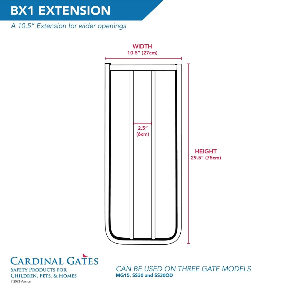 BX1 Baby Gate Extension - Fits Safety Gates - 10.5 Inch Wide Dog Gate Extensi... - Image 3 of 4
