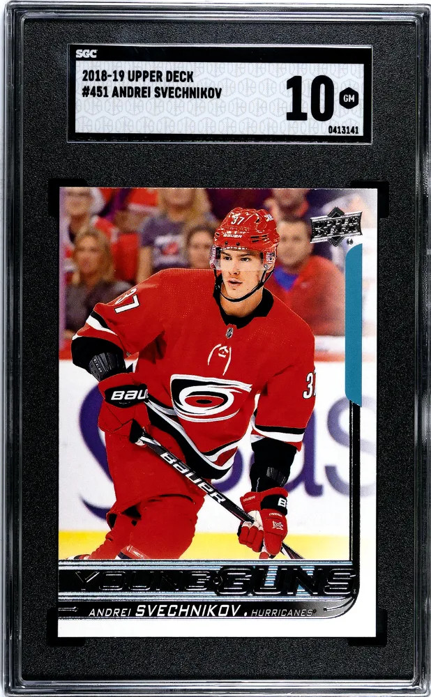2018-19 Upper Deck Andrei Svechnikov #451 Young Guns Rookie SGC 10 GEM MINT