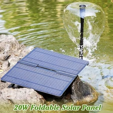 AMZtime Solar Fountain, 20W Solar Powered Water Fountain with Light 2025 Upgrade
