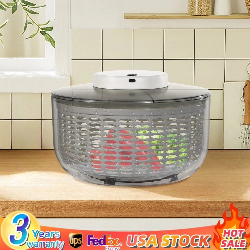 Electric Salad Spinner Large 6L Fruit Vegetable Washer Dryer Dehydrator Sale