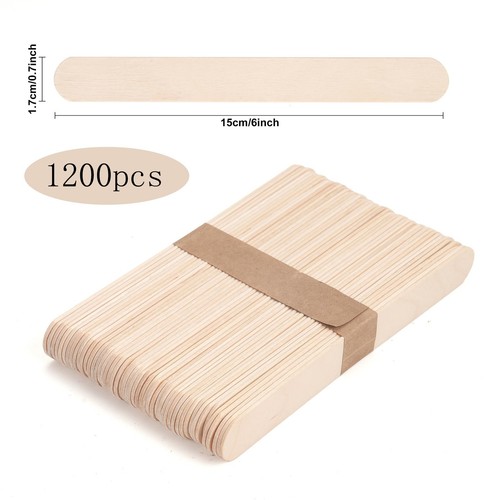 1200 Pieces Jumbo Wooden Craft Sticks, 6 Inch Multi-Purpose Wood Popsicle Cra... - Picture 2 of 7