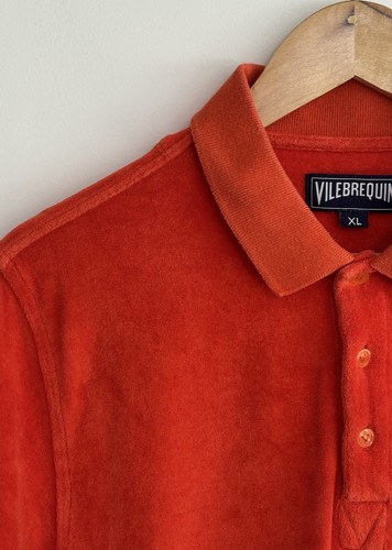 Vilebrequin Terry Towelling Short Sleeve Polo Shirt Orange Large - Picture 4 of 10