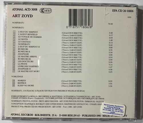 ART ZOYD Nosferatu Murnau Thierry Zaboitzeff Gerard Hourbette Patricia Dallio CD - Bild 2 von 2