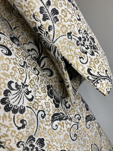 Amanda Smith Black Gold Long Blazer Jacket Open Front Collar Career Women’s 6 - Picture 9 of 14