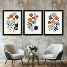 Minimalist Scandi Art Botanical Wall Art Line Art Nature Boho Set Of 3 Prints