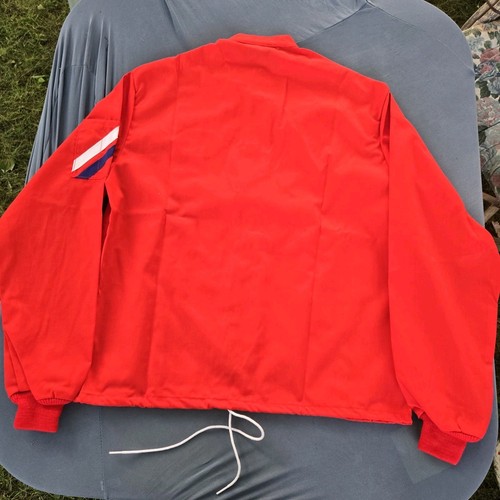 80er leichter Bomber Pilot Fliegermantel Gr. Medium Bekleidung rot mercerisierte Jacke - Bild 13 von 15