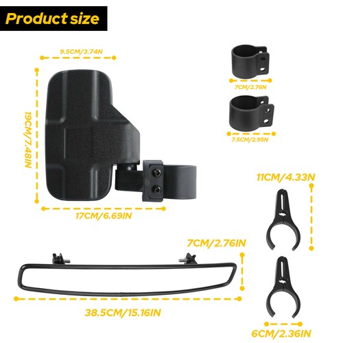For John Deere Gator RSX XUV HPX TS Roll Cage Clamp Side Rear View Mirror Set - Picture 2 of 11
