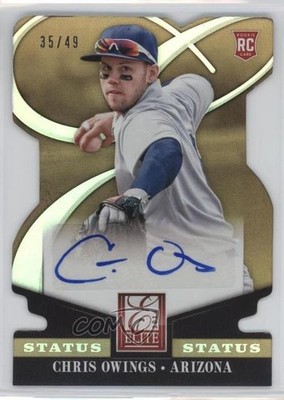 2014 Panini Donruss Status Gold Die-Cut 35/49 Chris Owings Rookie Auto RC 0af