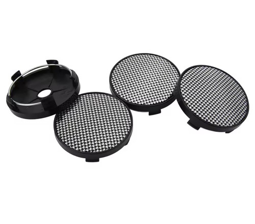 BizTech 4x 60mm Wheel Center Caps Clip 55mm | Black, Blue, Chrome, Carbon Look - Picture 10 of 12