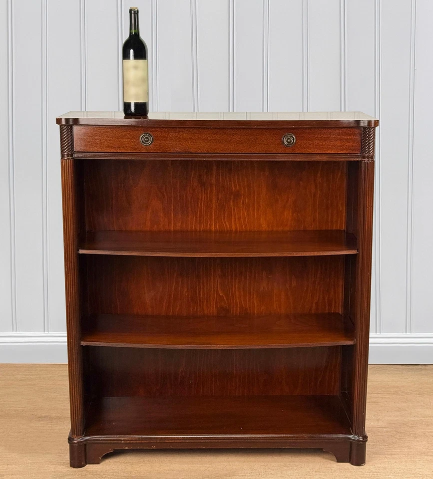 Librería antigua tradicional Regencia caoba frontal abierto Foto 2 de 4