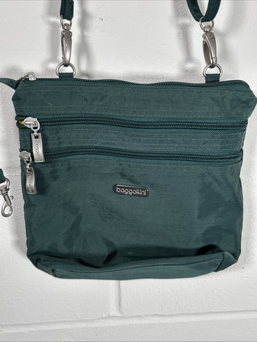 Baggallini Green 3-Zip Adjustable Crossbody Bag Mini Extra Small XS - Bild 2 von 8