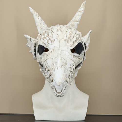 Cosplay Demon Skeleton Dinosaur White Dragon Masks Full Head Animals Mask Props - Picture 8 of 12