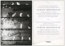 Jannis KOUNELLIS. Royal Garden of Prague Castle 1993. Exhibition invitation