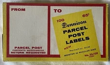 Vintage 90 DENNISON PARCEL POST LABELS Tablet Gummed 5.5"x 3" #33-739