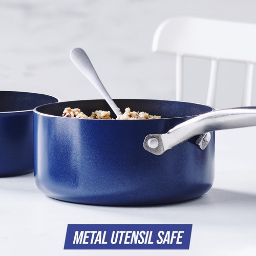 Cookware 1QT and 2QT Saucepan Set, Diamond Infused Ceramic Nonstick, PFAS and... - Picture 6 of 6