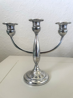 KMK Sterling Silver 3 Pronged Weighted Candelabra