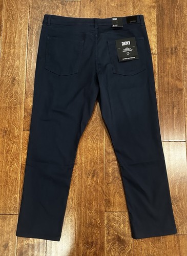 DKNY Ultimate Stretch Stanton Slim-Fit 5-Pocket Men's Navy Blue Pants 38x30 - Picture 3 of 7