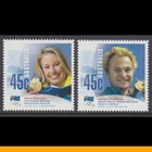 2002 Winter Olympics Gold Medal Winners Set of 2 Stamps MUH