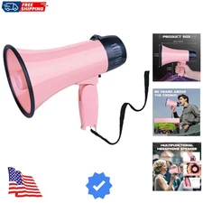 Portable Megaphone Bullhorn 20 Watt Power Megaphone Speaker Voice and Siren/A...