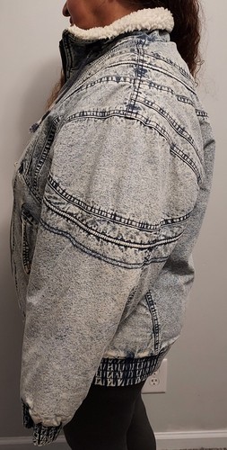 Vintage British Mist Cotton Acid Washed Jean Jacket 80's Womens Sz Large - Picture 3 of 24